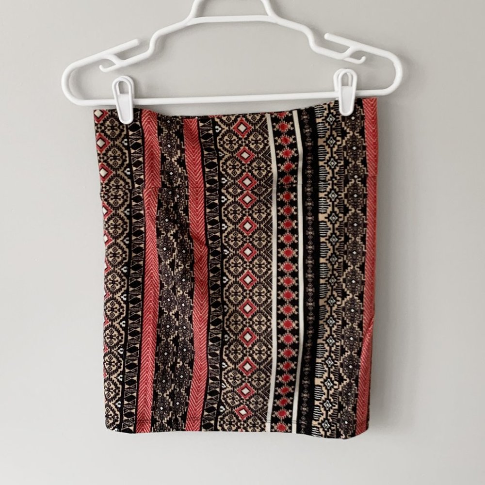 Women's Stretch Bodycon Mini Skirt Aztec Print